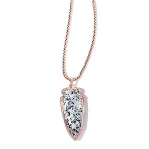 Kendra Scott Rose Gold Granite Arrowhead necklace